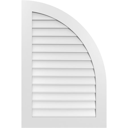 Ekena Millwork Quarter Round Top Right Surface Mount PVC Gable Vent w/ 3-1/2"W x 1"P Standard Frame, 28"W x 42"H GVPQR28X4201SN